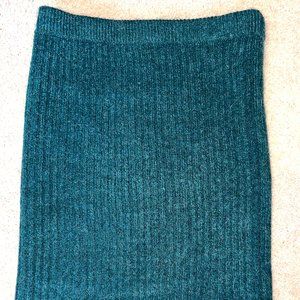 Happily Grey M Teal Blue Green Green Soft, Cozy Short Knit Bodycon Mini Skirt